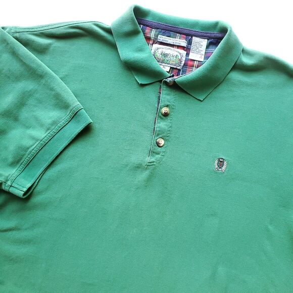 Vintage Polo Shirt Mens XL Kelly Green Short Sleeve Cotton Preppy Golf Siegfried - Picture 2 of 12